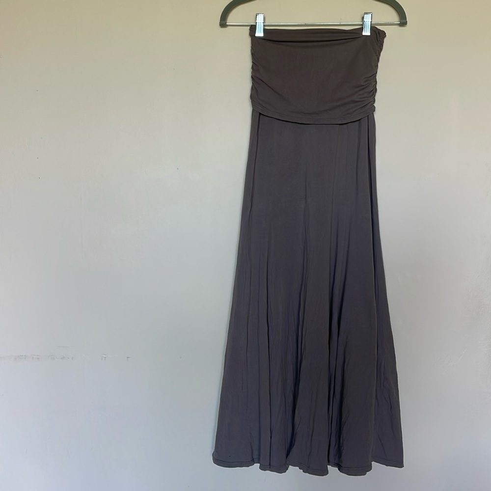 Beautiful long skirt by Hard Tail. Light mushroom brown color. Size XS